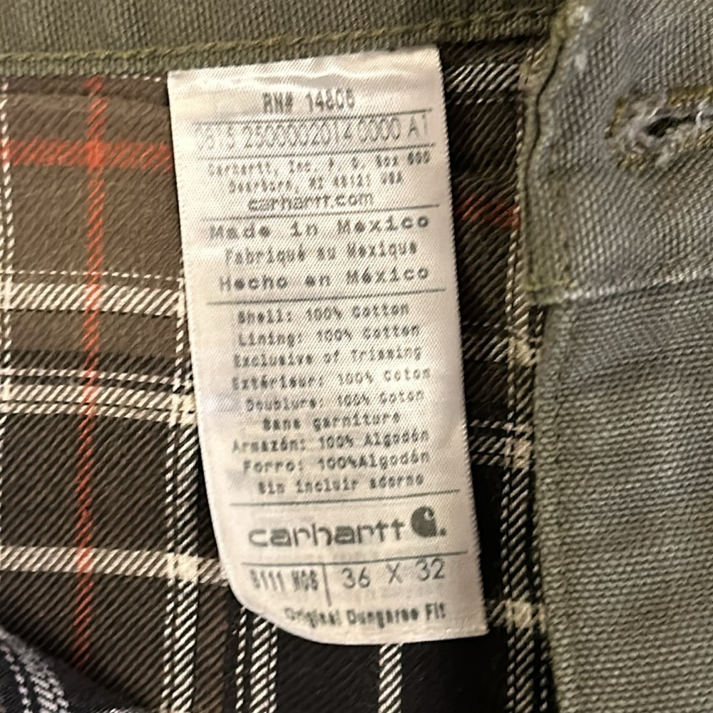 Carhartt Men’s Flannel Lined Dungarees Size 36X32 EUC - Picture 5 of 11